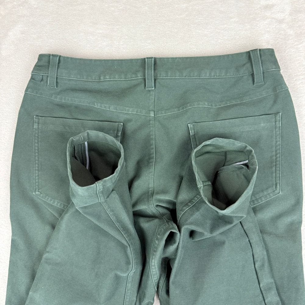 Lululemon ABC Slim Pant Men 31 Dark Green Utilitech 5-Pocket Commuter Preppy EUC - Picture 6 of 14
